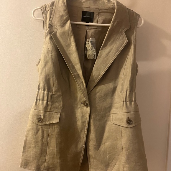The Limited Tops - The Limited Beige Sleeveless Vest